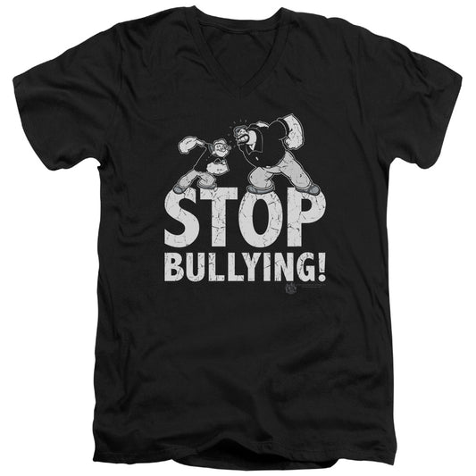 Popeye Stop Bullying S S Adult V Neck Black