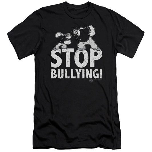 Popeye Stop Bullying Slim Fit Mens T Shirt Black