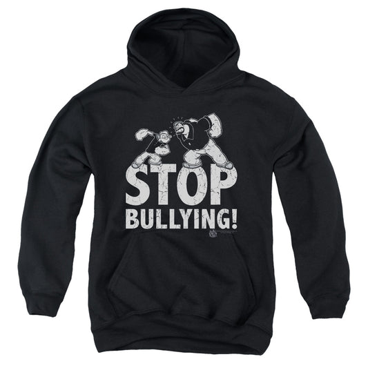 Popeye Stop Bullying Kids Youth Hoodie Black