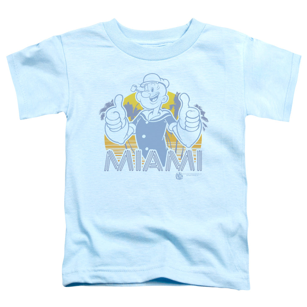 Popeye Miami Toddler Kids Youth T Shirt Light Blue