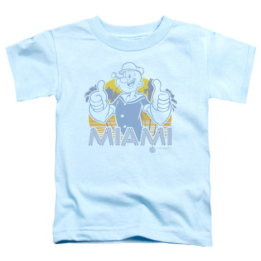 Popeye Miami Toddler Kids Youth T Shirt Light Blue