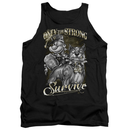 Popeye Only The Strong Mens Tank Top Shirt Black