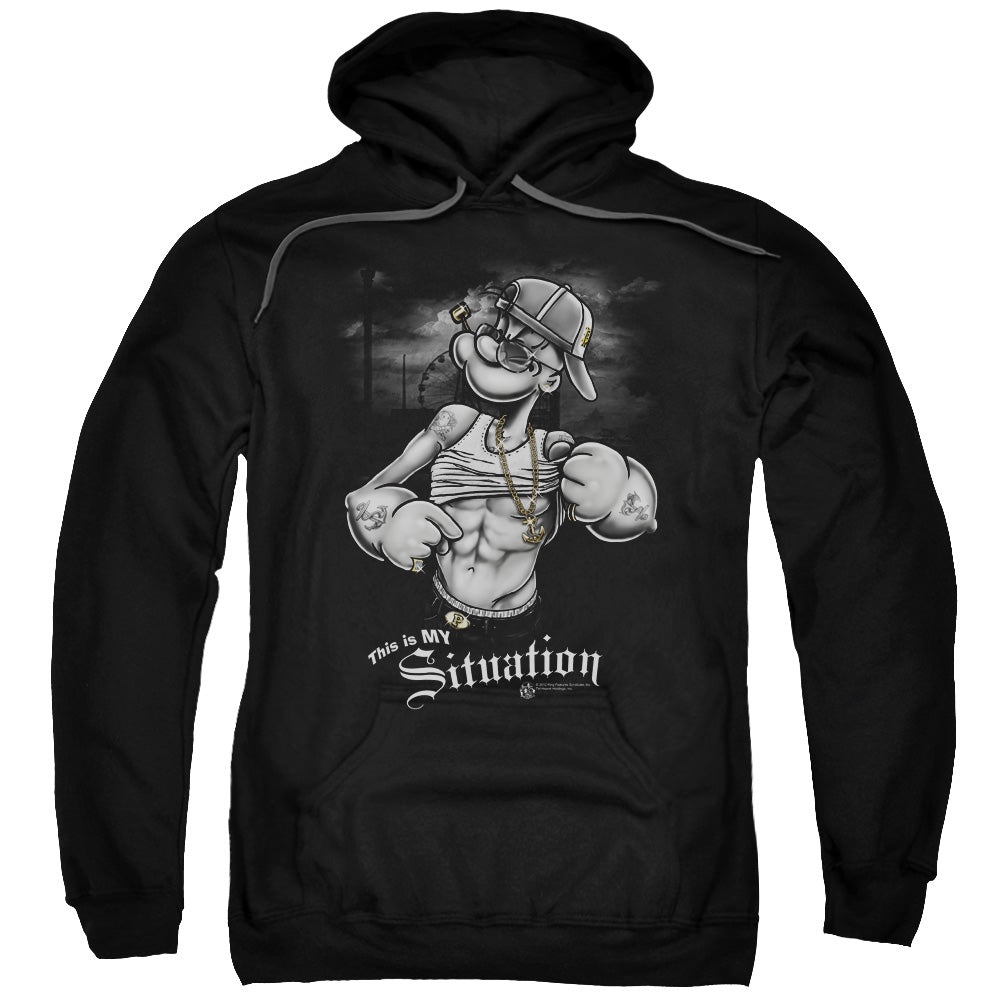 Popeye Situation Mens Hoodie Black