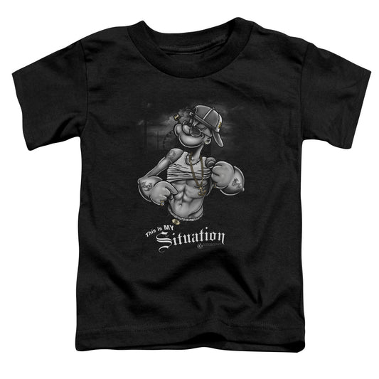 Popeye Situation Toddler Kids Youth T Shirt Black