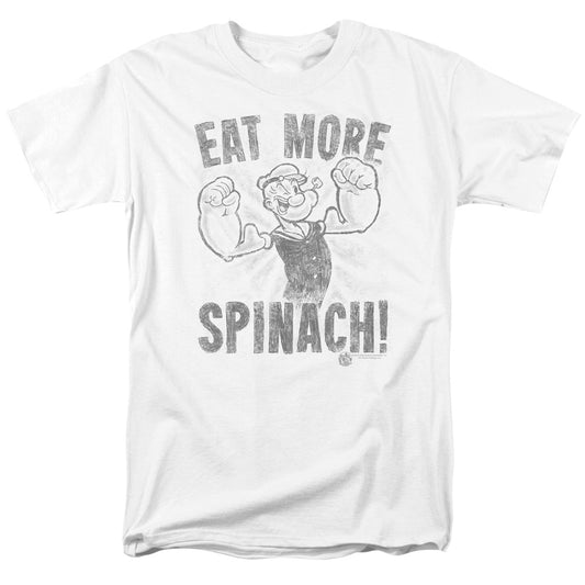 Popeye Eat More Spinach Mens T Shirt White