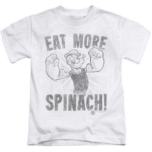 Popeye Eat More Spinach Juvenile Kids Youth T Shirt White