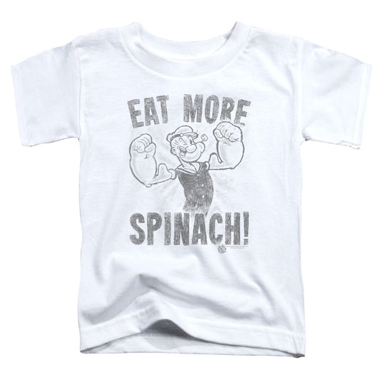 Popeye Eat More Spinach Toddler Kids Youth T Shirt White