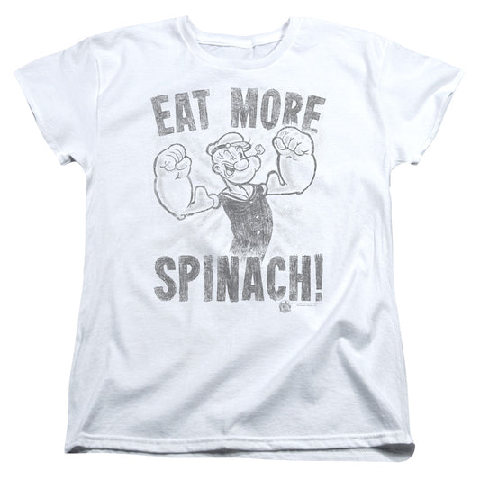 Popeye Eat More Spinach Womens T Shirt White