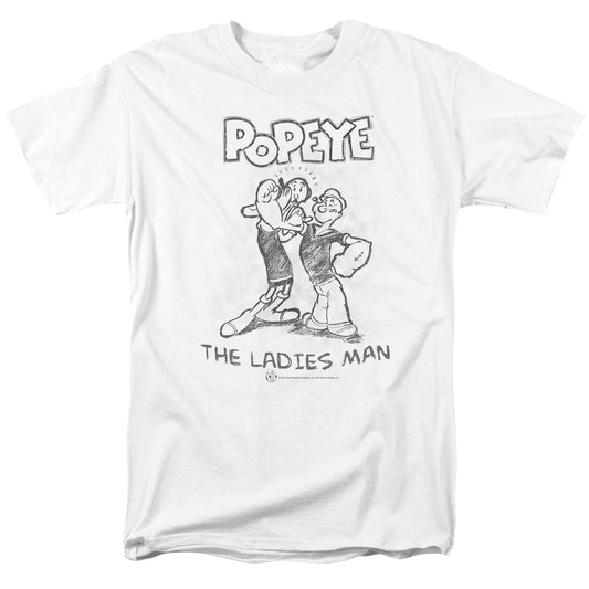 Popeye Ladies Man Mens T Shirt White