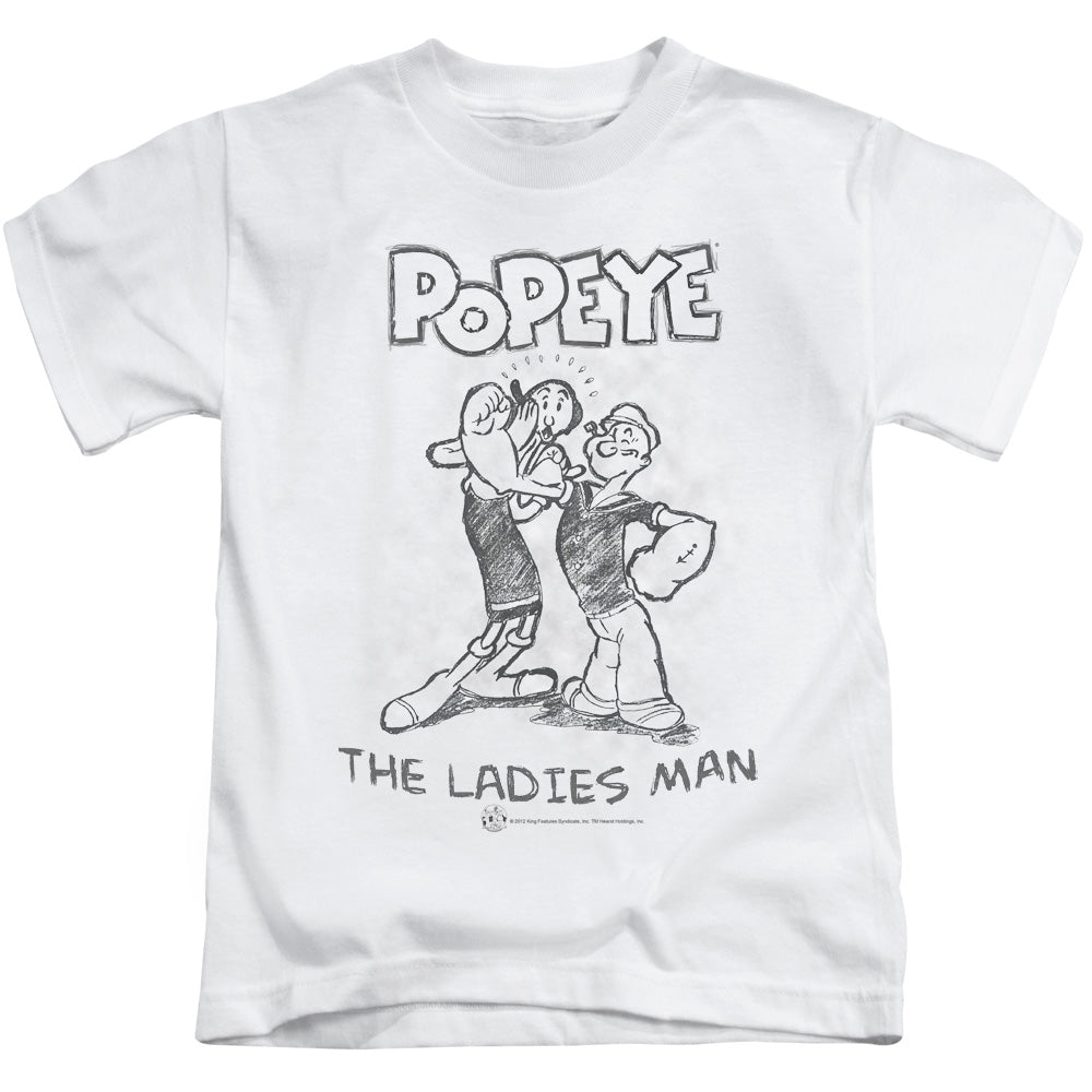 Popeye Ladies Man Juvenile Kids Youth T Shirt White