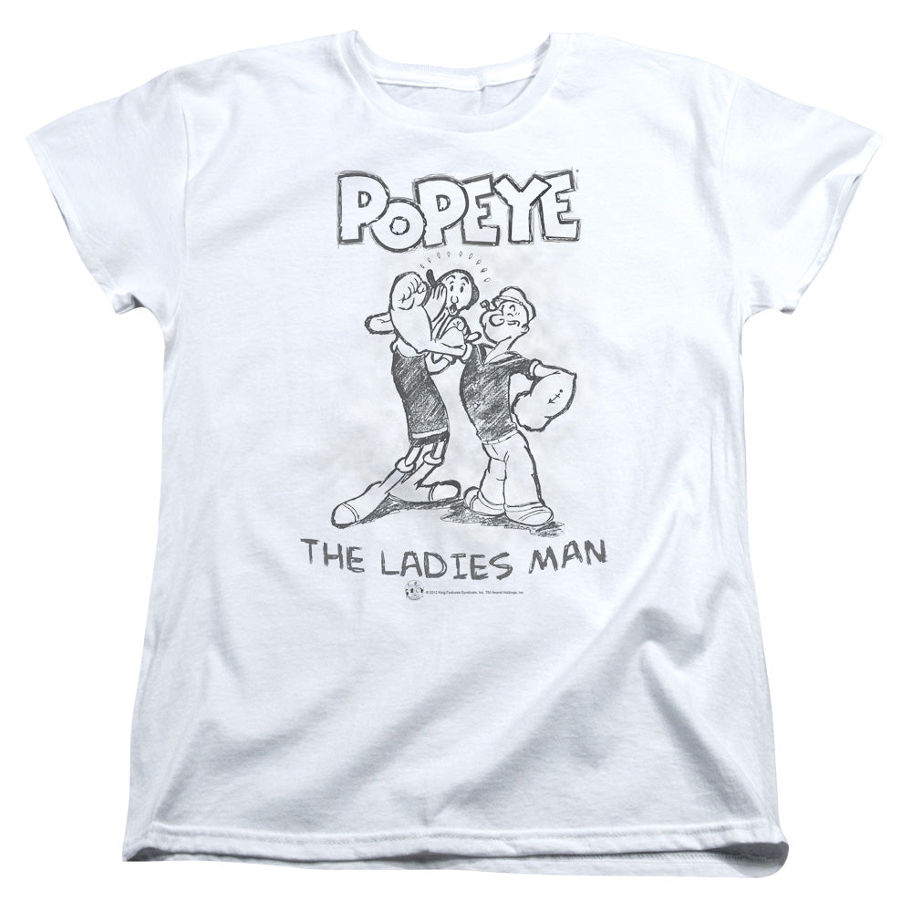 Popeye Ladies Man Womens T Shirt White