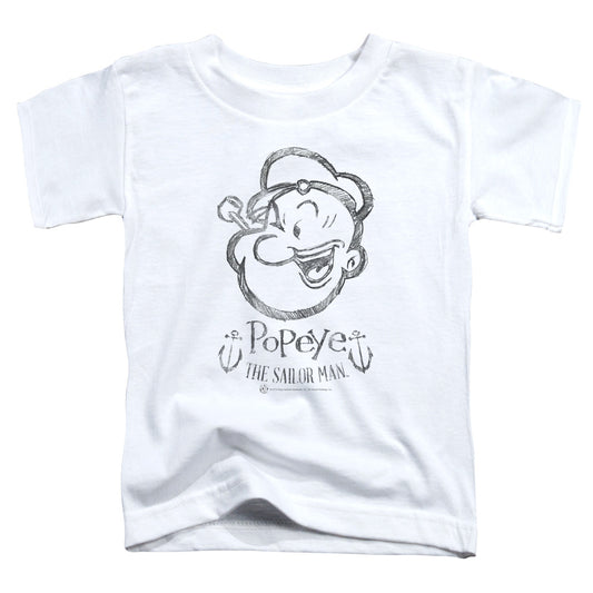 Popeye Sketch Portrait Toddler Kids Youth T Shirt White