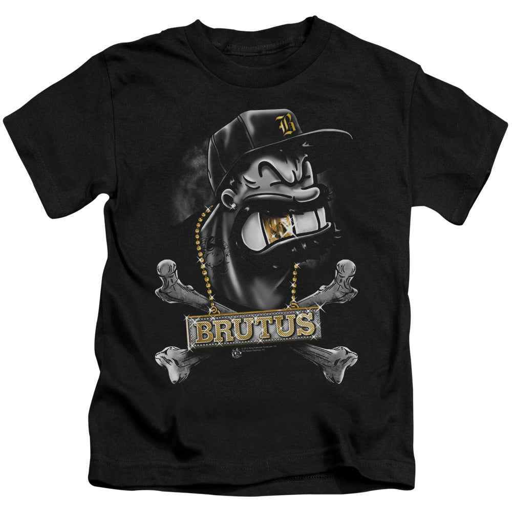 Popeye Brutus Juvenile Kids Youth T Shirt Black