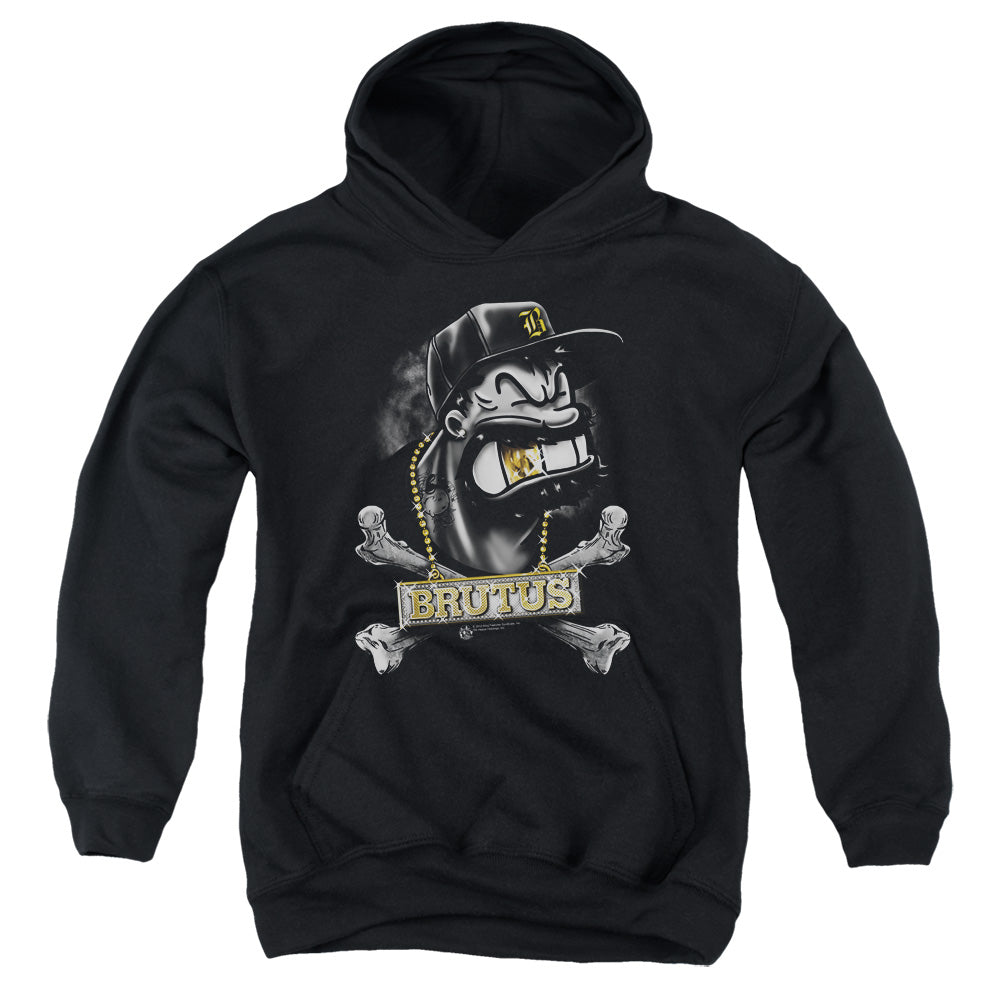 Popeye Brutus Kids Youth Hoodie Black