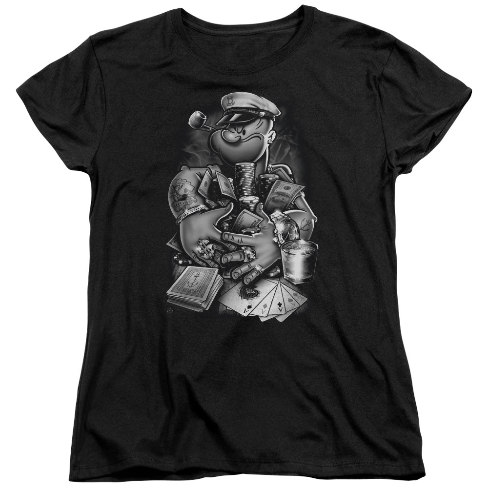 Popeye Mine All Mine Womens T Shirt Black