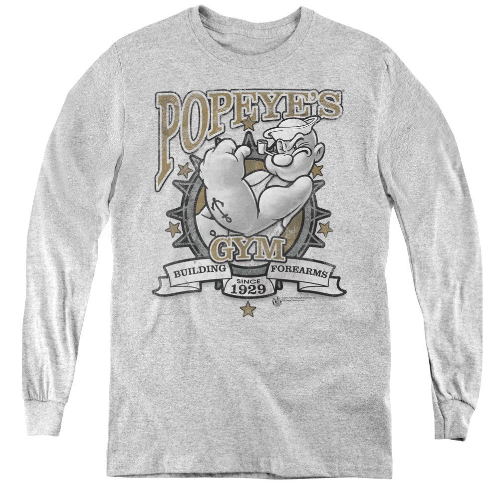 Popeye Forearms Long Sleeve Kids Youth T Shirt Athletic Heather