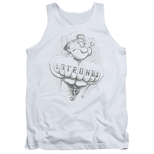 Popeye Strong Mens Tank Top Shirt White