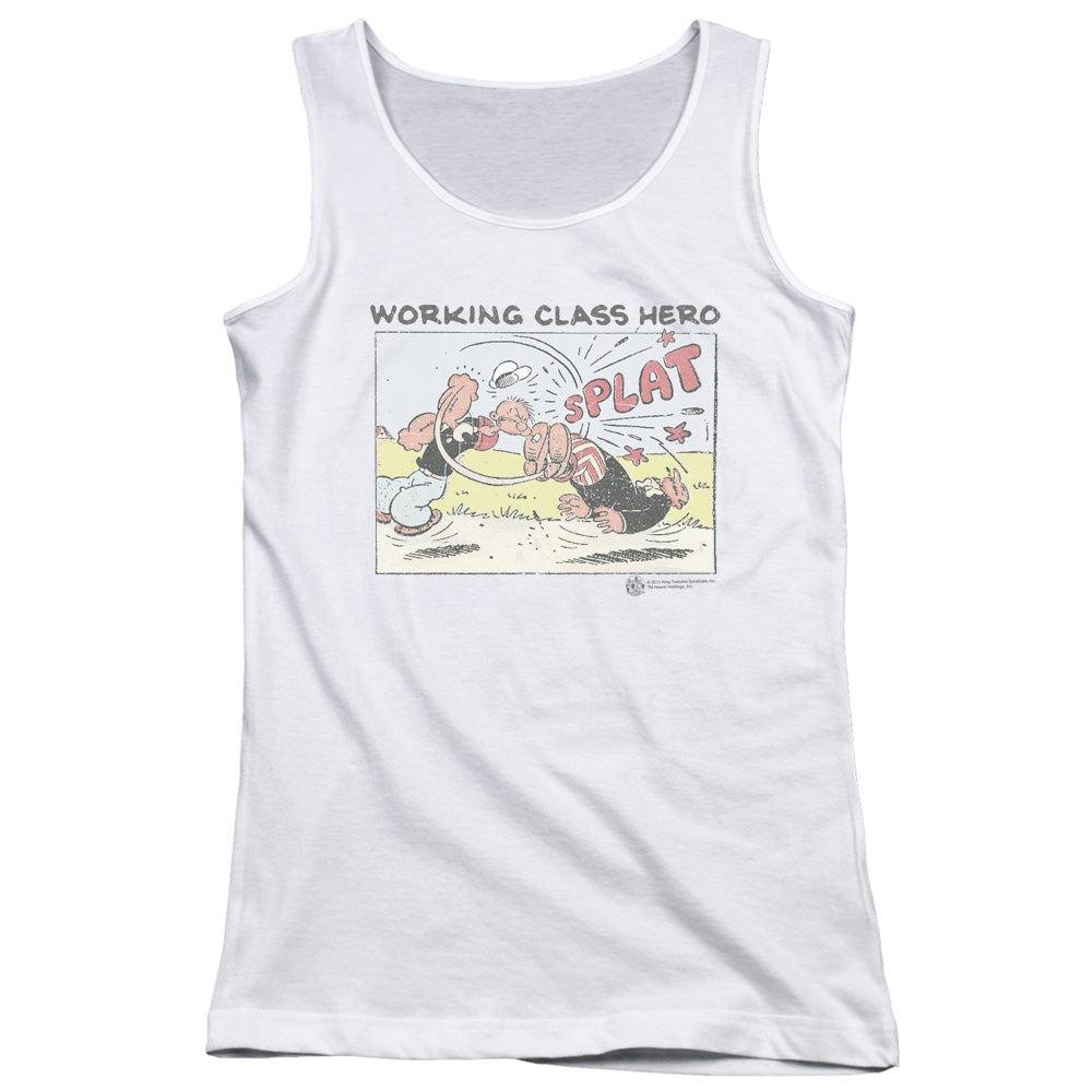 Popeye Blue Bash Womens Tank Top Shirt White