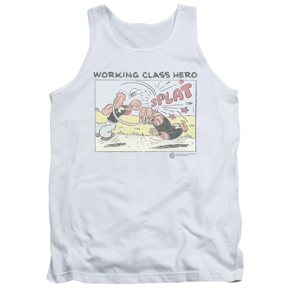 Popeye Blue Bash Mens Tank Top Shirt White