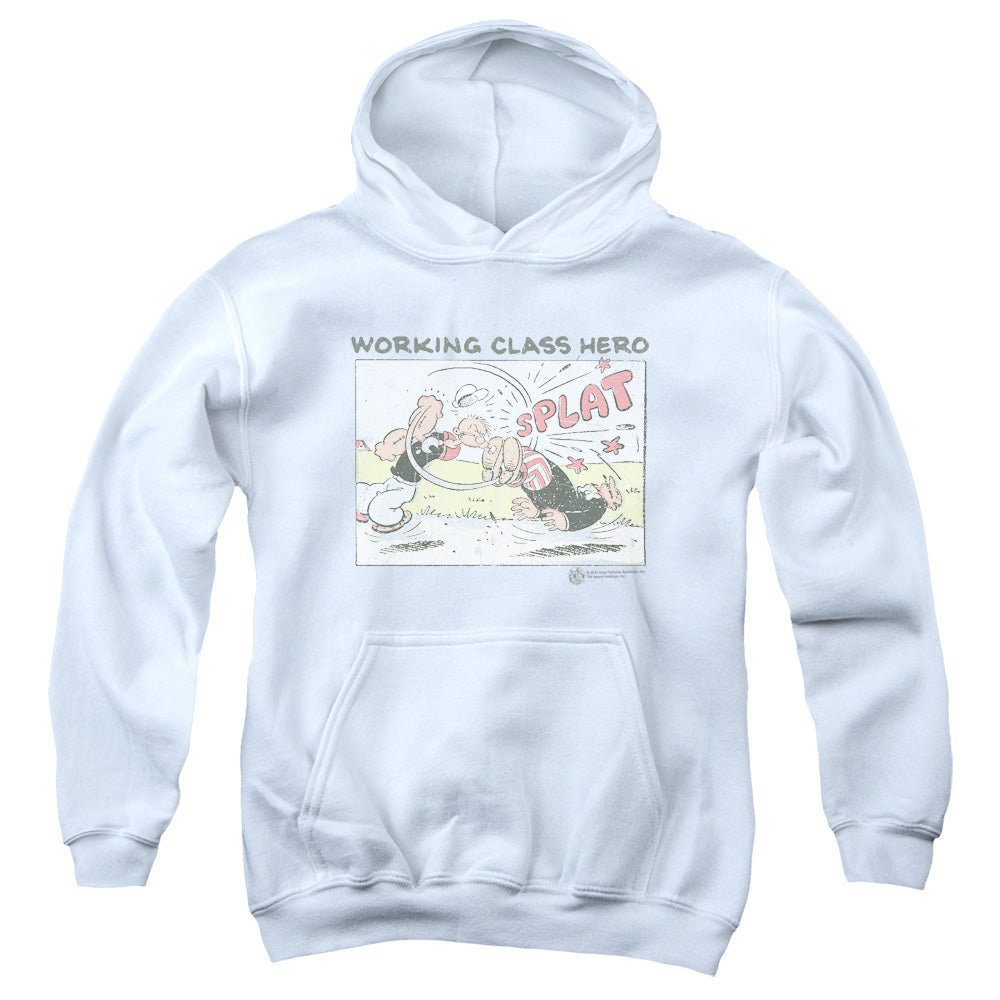 Popeye Blue Bash Kids Youth Hoodie White