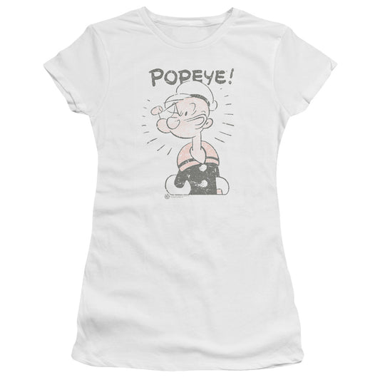 Popeye Old Seafarer Junior Sheer Cap Sleeve Womens T Shirt White