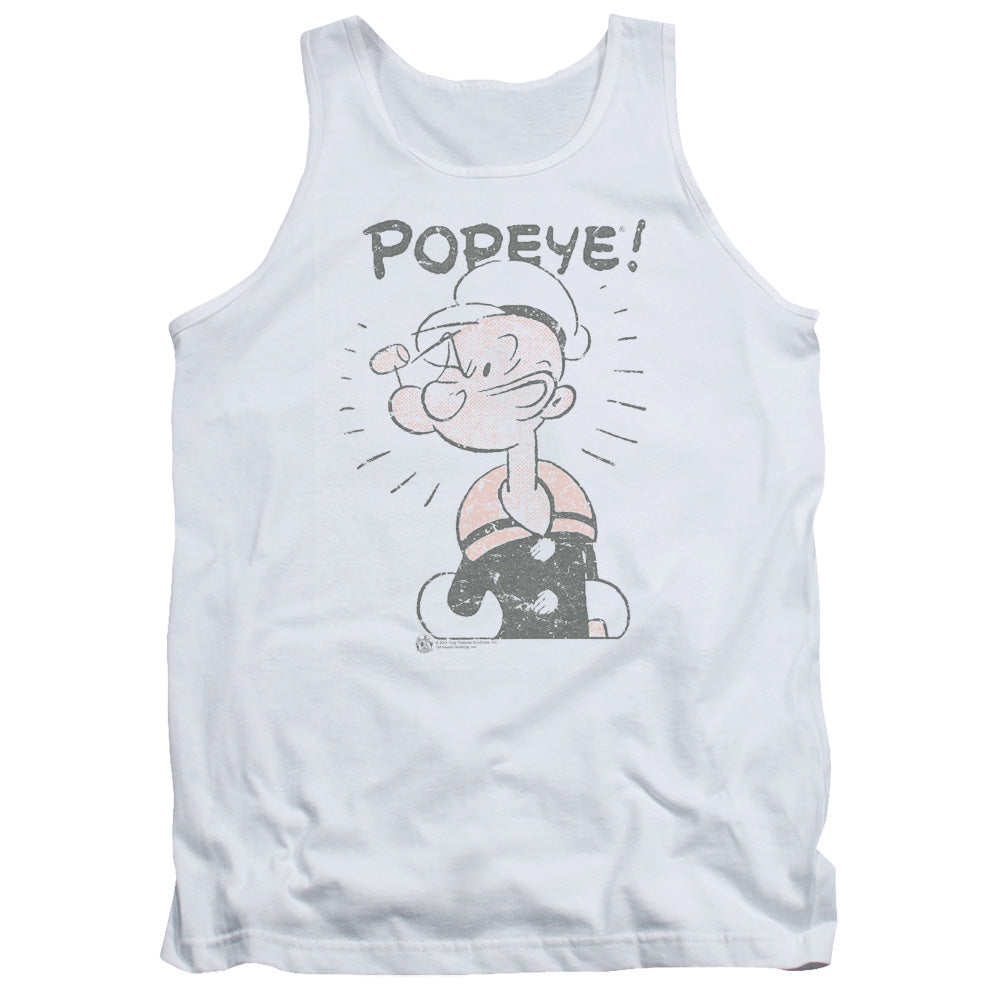 Popeye Old Seafarer Mens Tank Top Shirt White