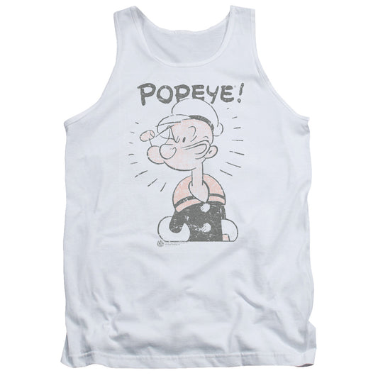 Popeye Old Seafarer Mens Tank Top Shirt White