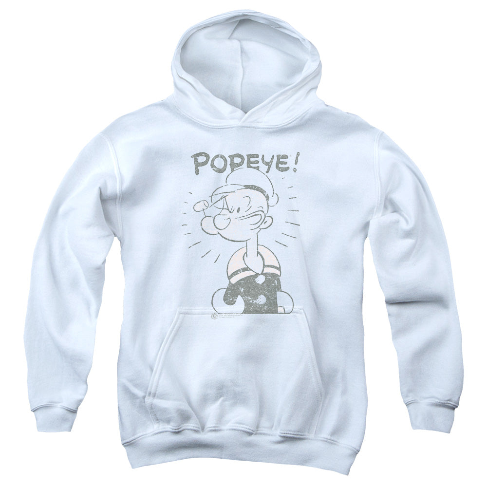 Popeye Old Seafarer Kids Youth Hoodie White