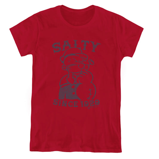 Popeye Salty Dog Womens T Shirt Cardinal