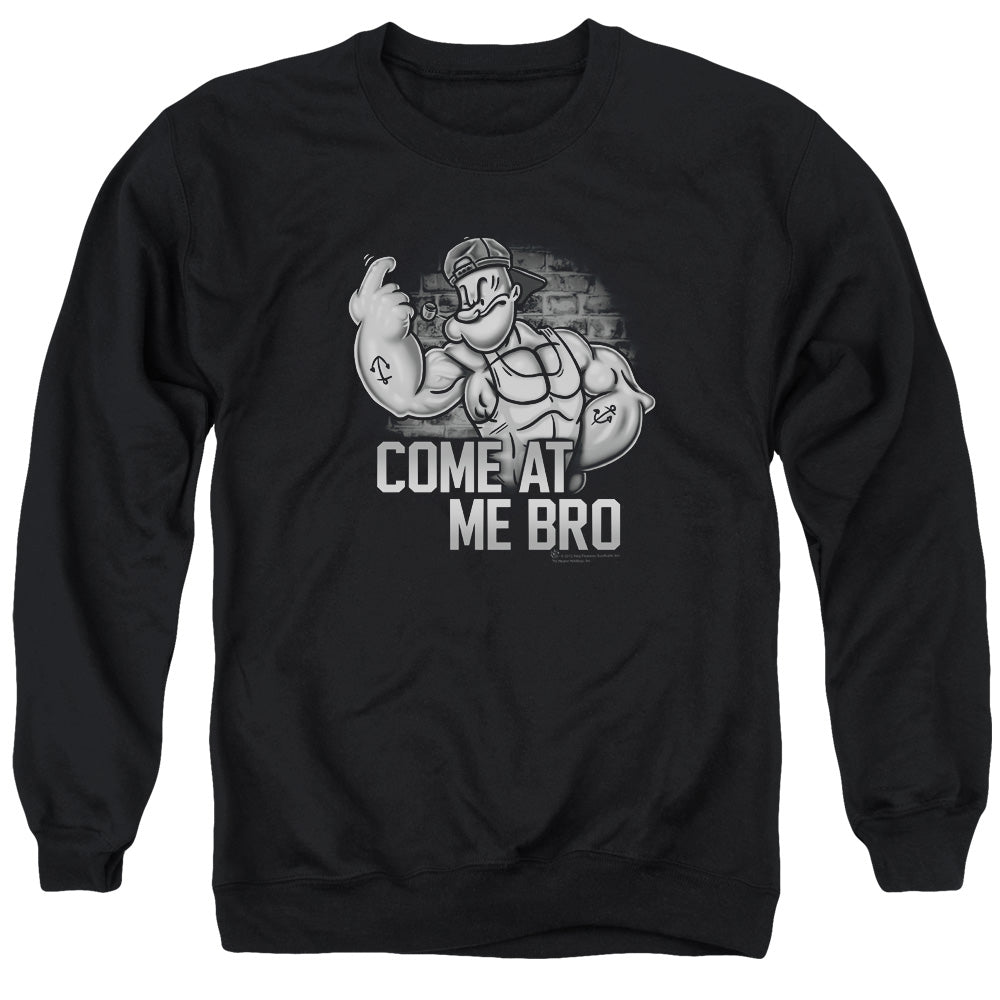 Popeye Come At Me Mens Crewneck Sweatshirt Black