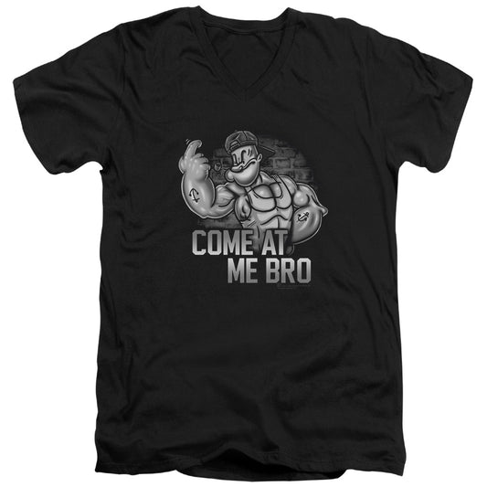 Popeye Come At Me Mens Slim Fit V Neck T Shirt Black