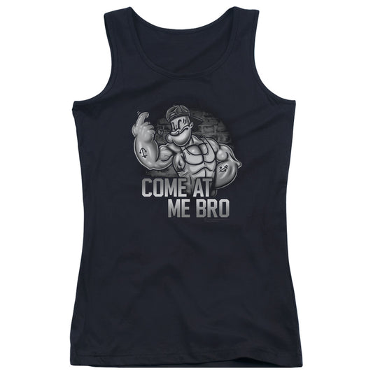 Popeye Come At Me Womens Tank Top Shirt Black