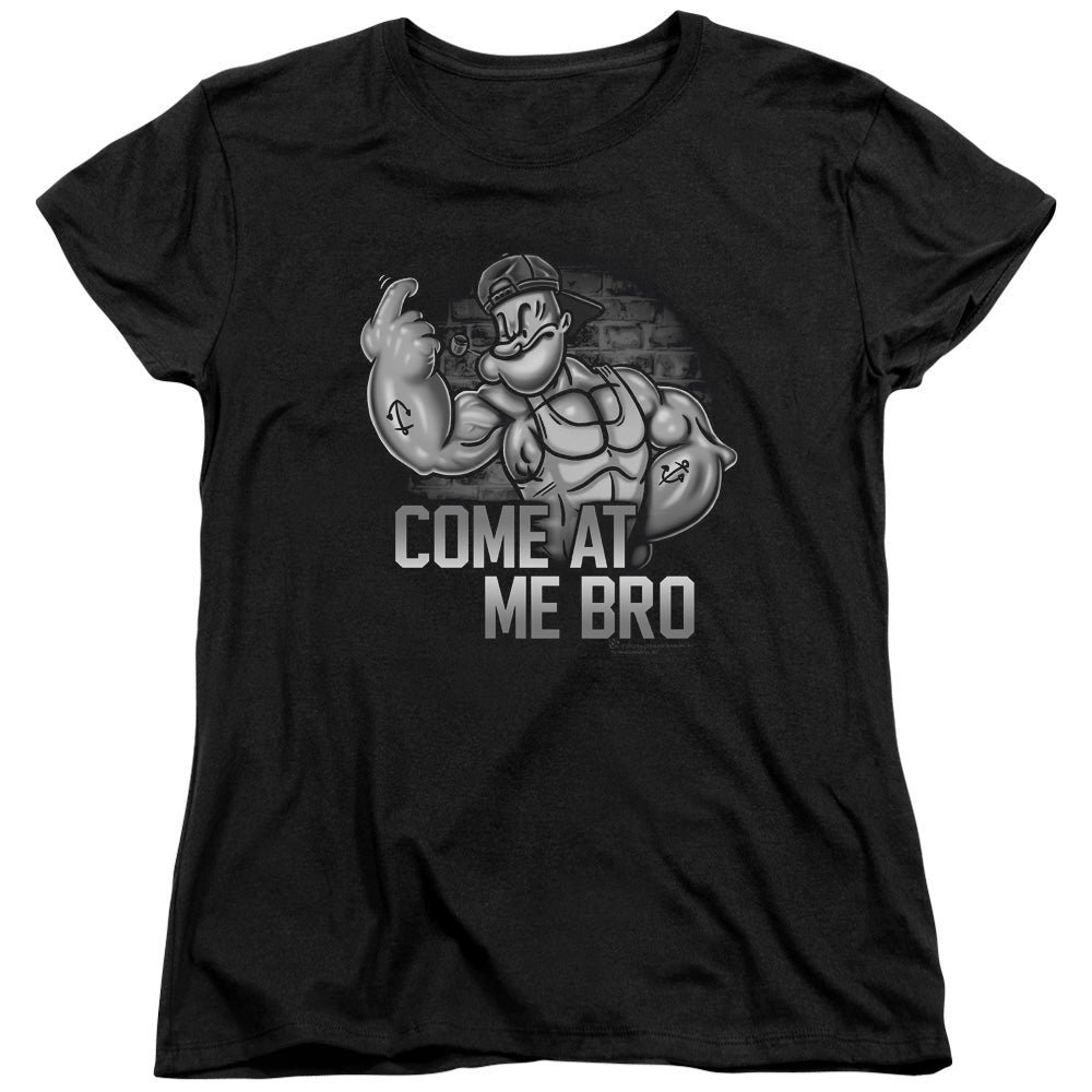 Popeye Come At Me Womens T Shirt Black