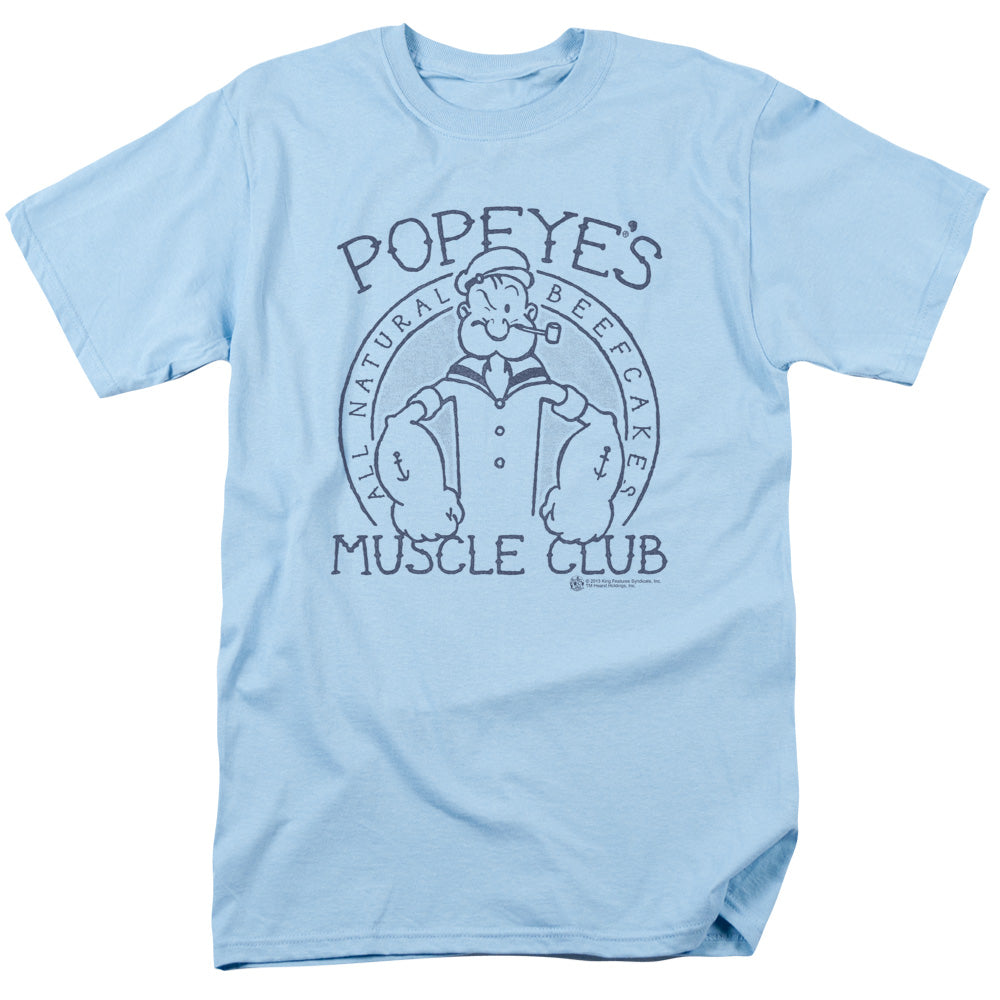 Popeye Muscle Club Mens T Shirt Light Blue