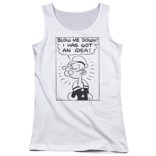 Popeye An Idea Womens Tank Top Shirt White