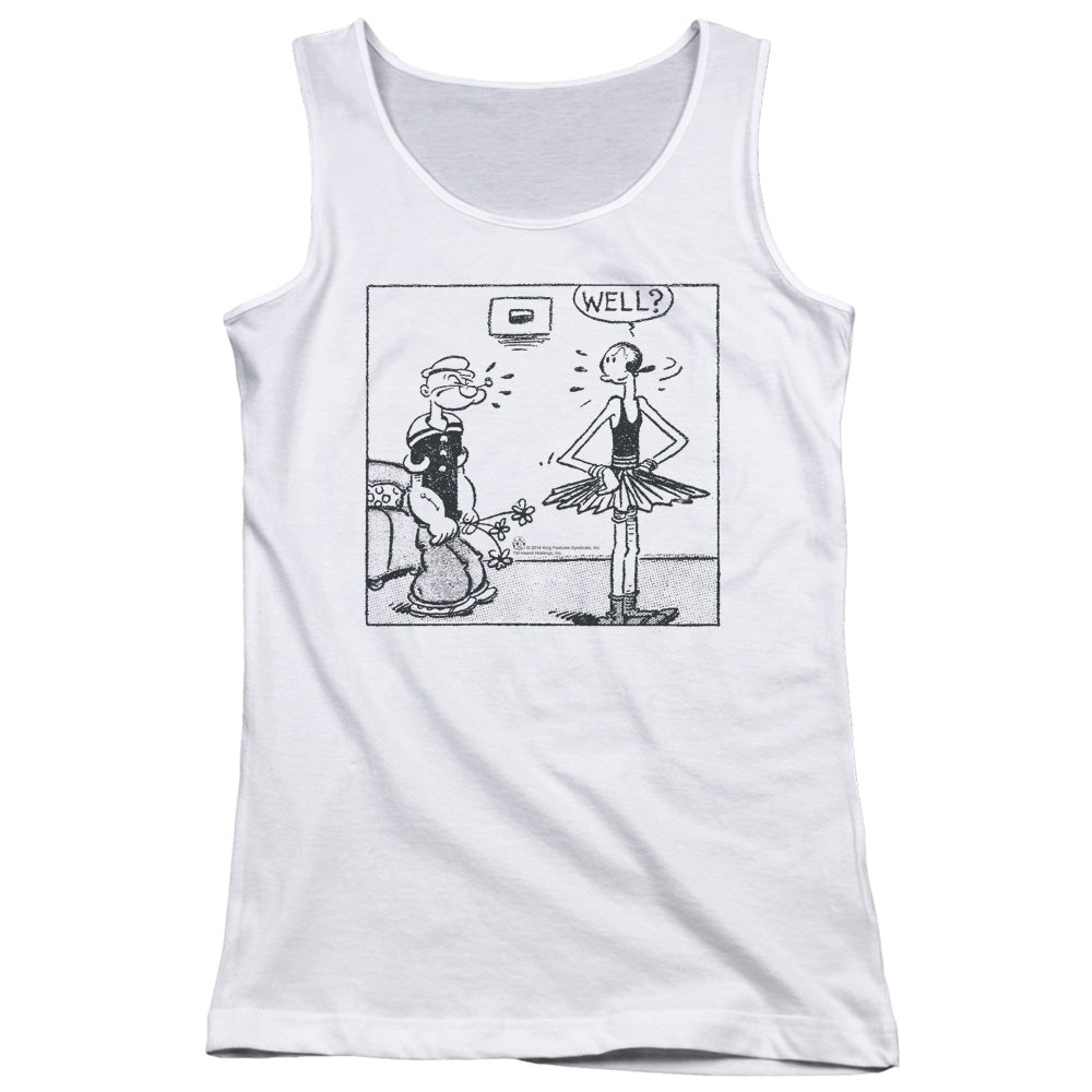 Popeye Well Womens Tank Top Shirt White