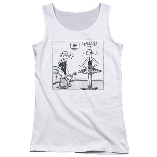 Popeye Well Womens Tank Top Shirt White