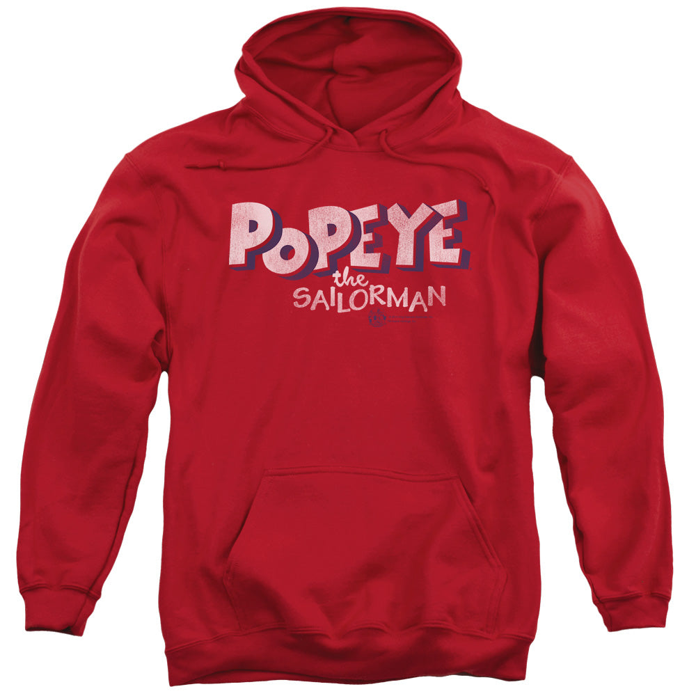 Popeye 3d Logo Mens Hoodie Red