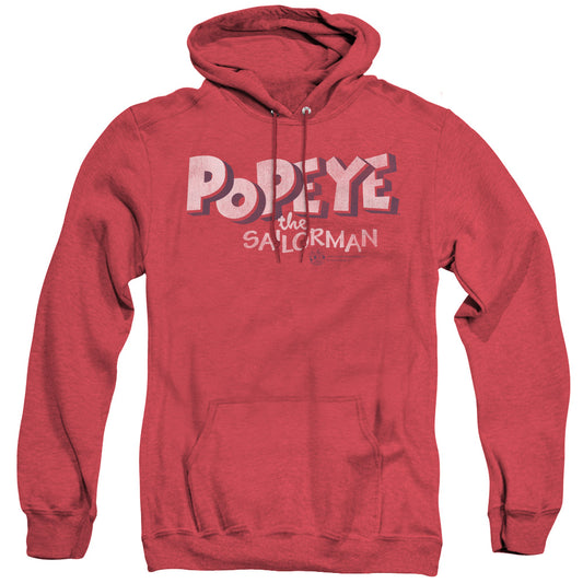 Popeye 3d Logo Heather Mens Hoodie Red