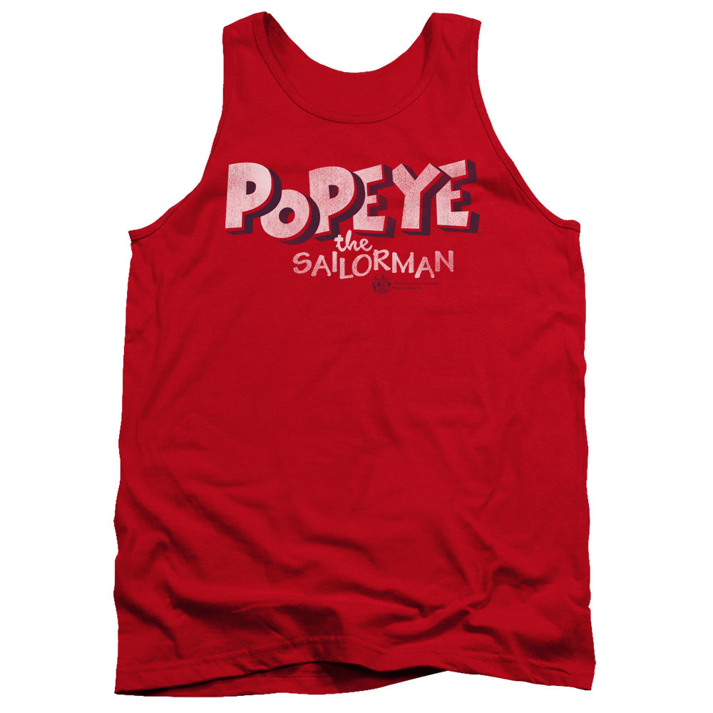 Popeye 3d Logo Mens Tank Top Shirt Red