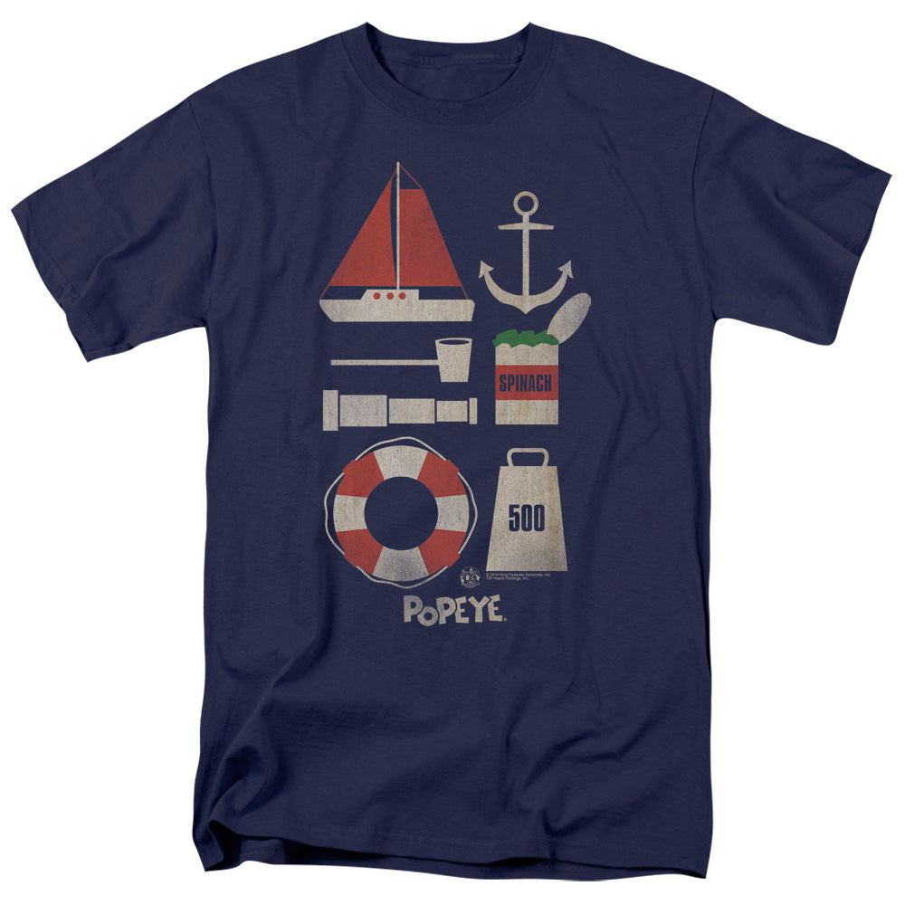 Popeye Items Mens T Shirt Navy Blue