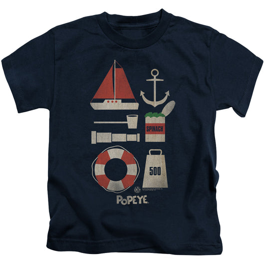 Popeye Items Juvenile Kids Youth T Shirt Navy