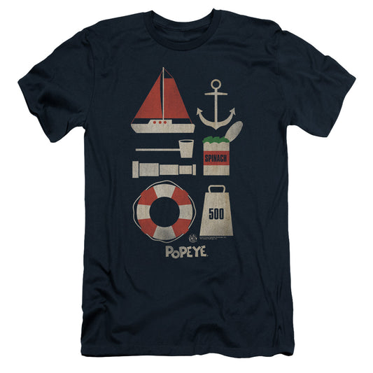 Popeye Items Slim Fit Mens T Shirt Navy