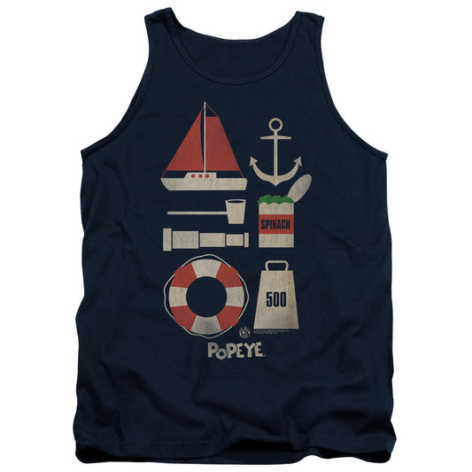 Popeye Items Mens Tank Top Shirt Navy