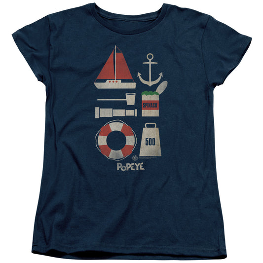 Popeye Items Womens T Shirt Navy