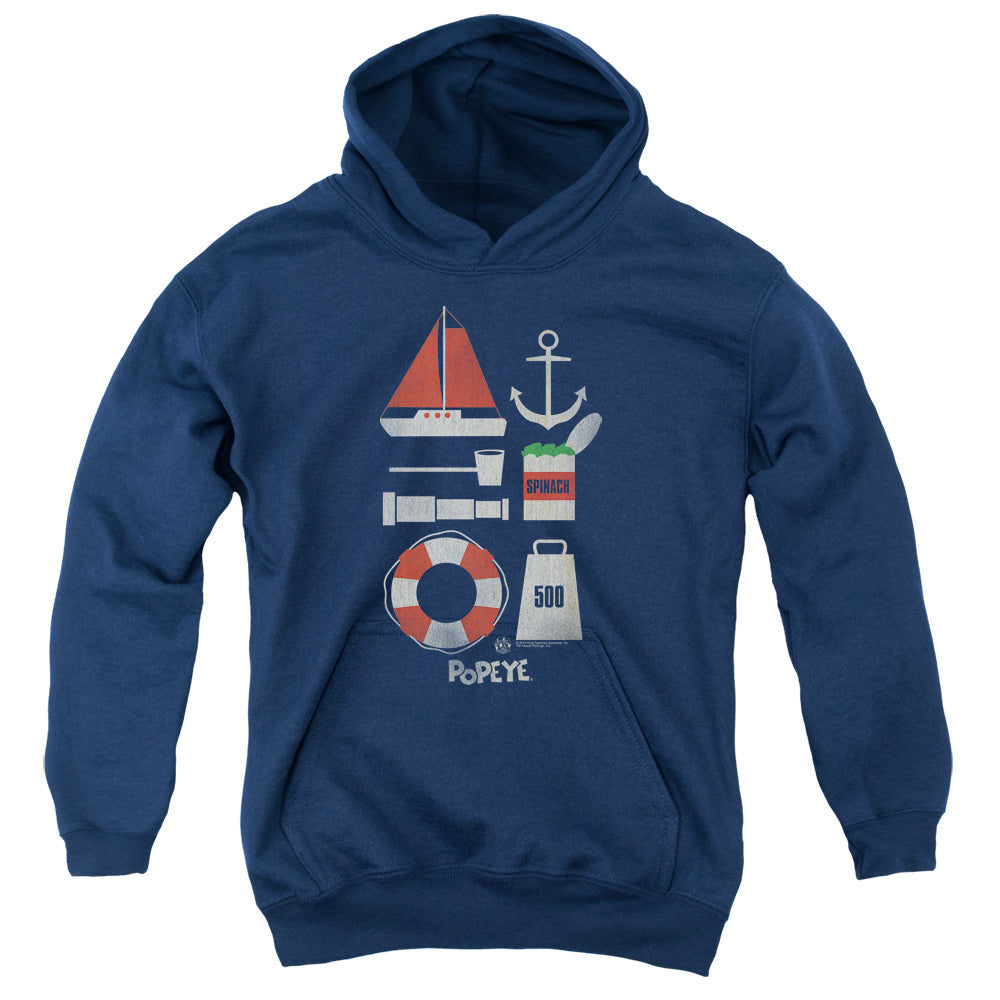 Popeye Items Kids Youth Hoodie Navy