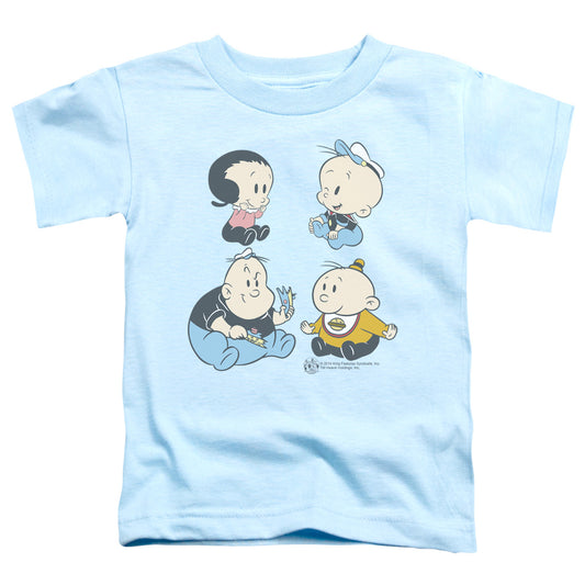 Popeye Four Friends Toddler Kids Youth T Shirt Light Blue