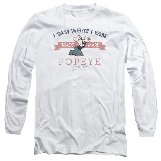 Popeye Vintage Mens Long Sleeve Shirt White