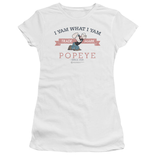 Popeye Vintage Junior Sheer Cap Sleeve Womens T Shirt White