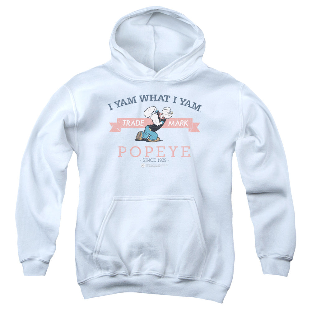 Popeye Vintage Kids Youth Hoodie White